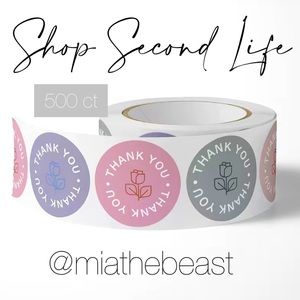 3/$20📦 Roll of 500 1” floral Multicoloured thank you stickers